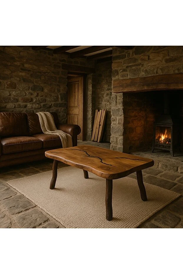 Doğal Ağaç Ceviz Serisi Orta Sehpa El Yapımı Ahşap